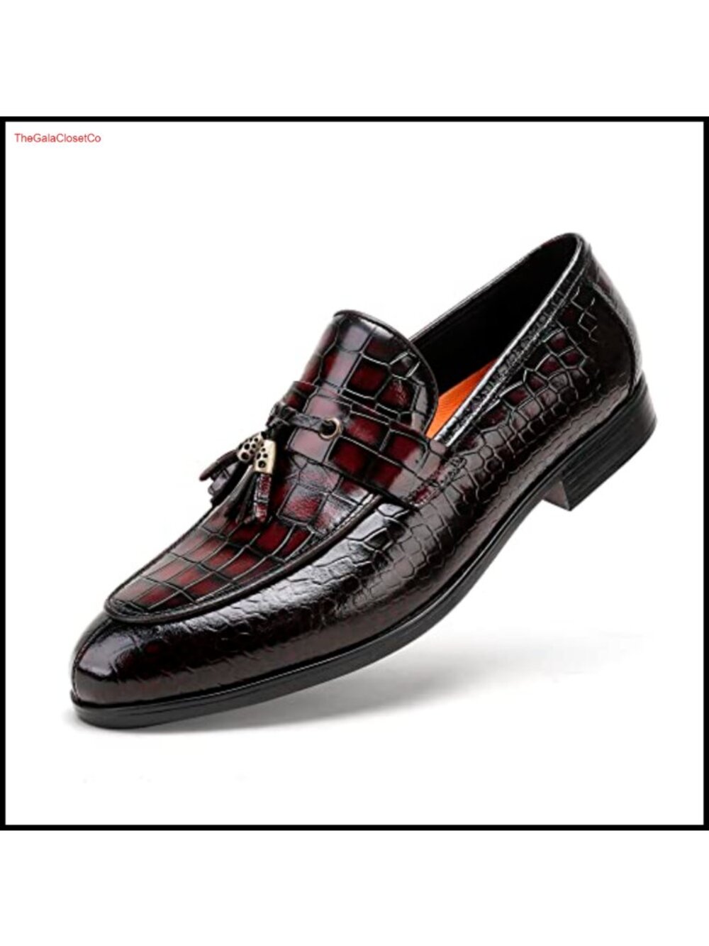 Mens Tassel Loafer Smooth Leather Hand-Sewn Slip-On Dress Shoe